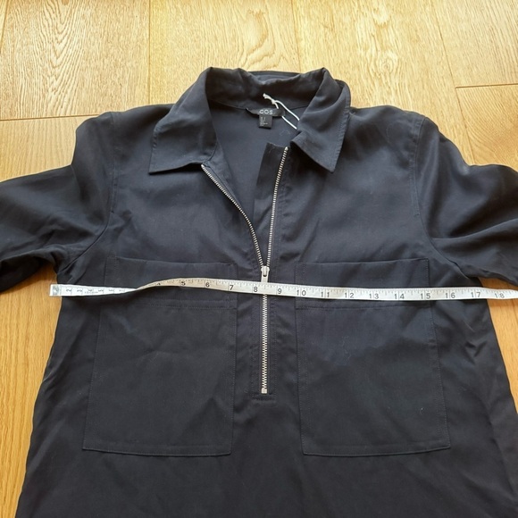 NWT  COS NAVY ZIP FRONT BLOUSE - 2 - Picture 10 of 11